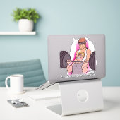 ハングネイカスタムルのカットシール シール (デスク上のノートパソコン)