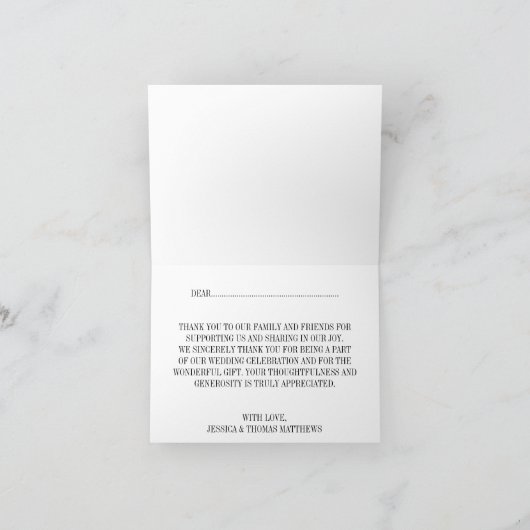 ハングハートツリーチョークボードウェディングサンキュ サンキューカード (内部)