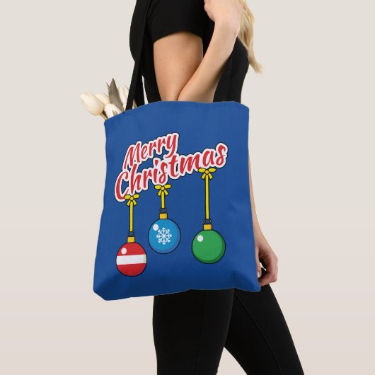 ハングボールで楽しいクリスマス トートバッグ (クローズアップ)