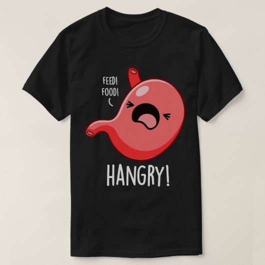 ハングリおもしろいーお腹が怒空いたプン Tシャツ (デザイン正面)