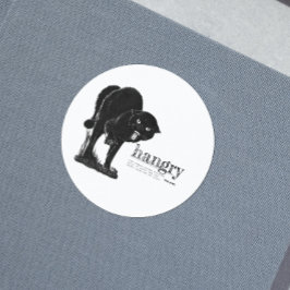 ハングリヴィンテージ怒おもしろい黒猫の定義 シール