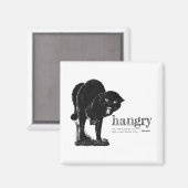 ハングリヴィンテージ怒おもしろい黒猫の定義 マグネット (正面/裏面)