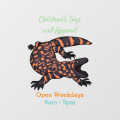 ハングリーギラモンスタントリザード漫画イラストレーション ウィンドウサイン (シート)