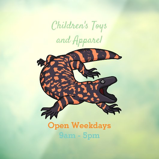 ハングリーギラモンスタントリザード漫画イラストレーション ウィンドウサイン (シート3)