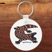 ハングリーギラモンスタントリザード漫画イラストレーション キーホルダー (正面)