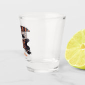 ハングリーギラモンスタントリザード漫画イラストレーション ショットグラス (右)