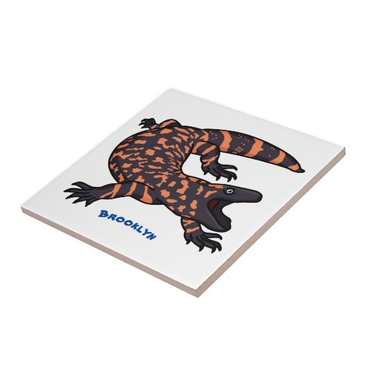 ハングリーギラモンスタントリザード漫画イラストレーション タイル (側面)