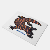 ハングリーギラモンスタントリザード漫画イラストレーション ドアマット (アングル)