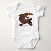 ハングリーギラモンスタントリザード漫画イラストレーション ベビーボディスーツ (正面)