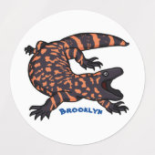 ハングリーギラモンスタントリザード漫画イラストレーション ラベル (デザイン2)