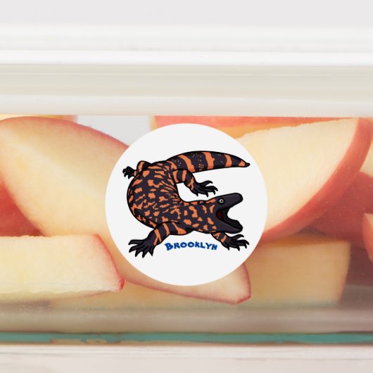 ハングリーギラモンスタントリザード漫画イラストレーション ラベル (貼付)