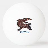 ハングリーギラモンスタントリザード漫画イラストレーション 卓球ボール (裏面)