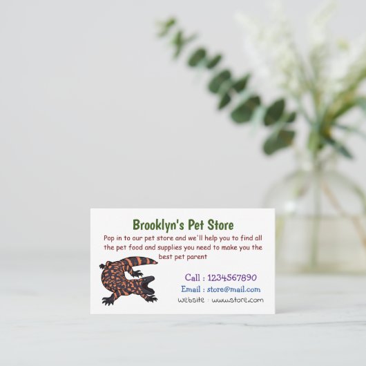 ハングリーギラモンスタントリザード漫画イラストレーション 名刺 (スタンド正面)