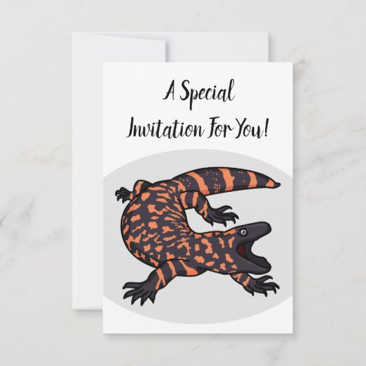 ハングリーギラモンスタントリザード漫画イラストレーション 招待状 (裏面)