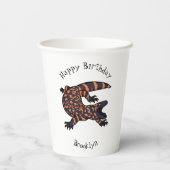 ハングリーギラモンスタントリザード漫画イラストレーション 紙コップ (裏面)