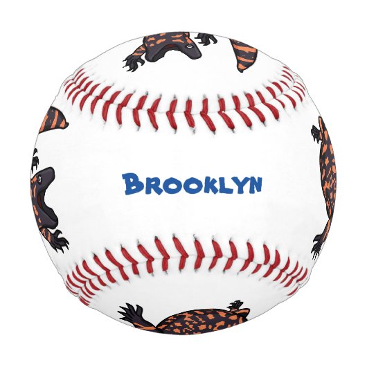 ハングリーギラモンスタントリザード漫画イラストレーション 野球ボール (裏面)