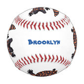 ハングリーギラモンスタントリザード漫画イラストレーション 野球ボール (正面)