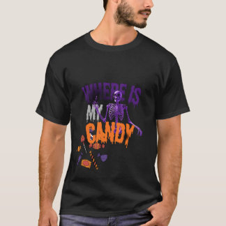 ハングリースケルトン:どこに僕のお菓子? 🍫 Tシャツ