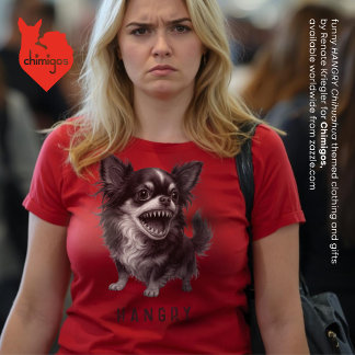 ハングリー・チワワ - 笑える 攻撃的 おこチワワ Tシャツ