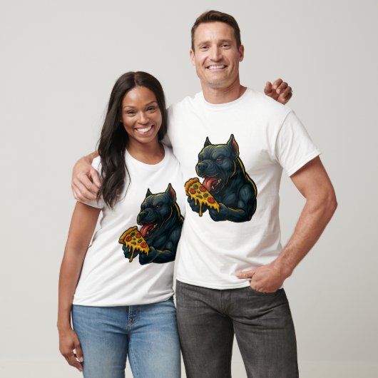 ハングリー・ハウンド・ピザ - 笑える凶暴犬Tシャツ Tシャツ (ユニセックス)