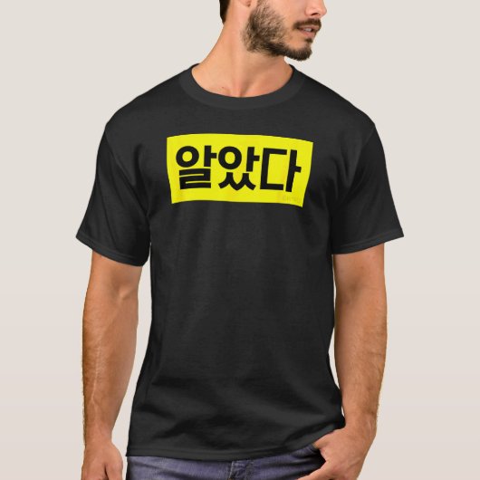 ハングルおもしろいの言葉だ Tシャツ (正面)