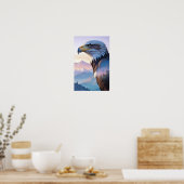 ハングルイーグルダブル露出動物自然ウィルヌ ポスター (キッチン)