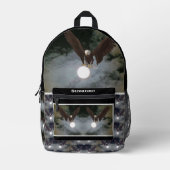 ハングルイーグルフルムーンパーソナライズされたファンタジー プリントバックパック (正面)