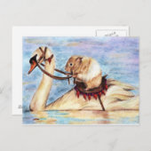 ハングルバックライディング（ハムスター）はがき ポストカード (正面/裏面)