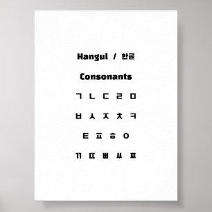 ハングル子音/한글 자음 ポスター