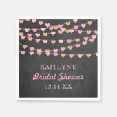 ハング・ストリング・ラブ・ハーツ ブライダルシャワー スタンダードカクテルナプキン (正面)