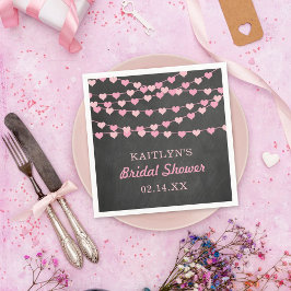 ハング・ストリング・ラブ・ハーツ ブライダルシャワー スタンダードカクテルナプキン