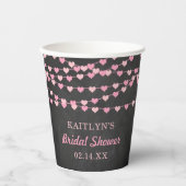 ハング・ストリング・ラブ・ハーツ ブライダルシャワー 紙コップ (正面)