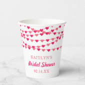 ハング・ストリング・ラブ・ハーツ ブライダルシャワー 紙コップ (正面)