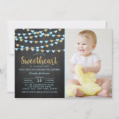 ハング・ラブ・ハーツ リトル・スイートハート 誕生日 招待状 (正面)