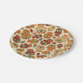 ハンサハンドオブファティマティール（緑がかった色）テラコッタ ペーパープレート (アングル)