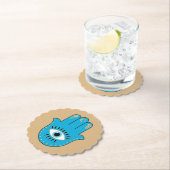 ハンサハンドギリシャ悪のアイブルー ペーパーコースター (インサイチュ)