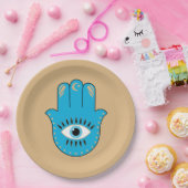 ハンサハンドギリシャ悪のアイブルー ペーパープレート (パーティー)