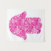 ハンサハンドボホピンクホワイト タペストリー (正面(横))