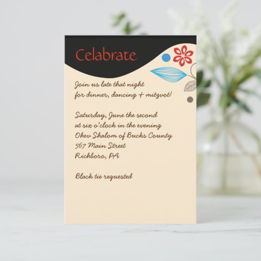ハンサハンドユダヤ人結婚式招待状パーティーカード 招待状 (スタンド正面)