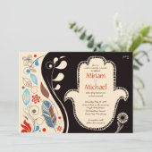 ハンサハンドユダヤ結婚式招待状 招待状 (スタンド正面)