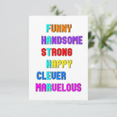 ハンサムおもしろい強いパパパパハッピーファーザーデー カード (スタンド正面)
