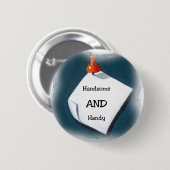 ハンサムおよび便利 缶バッジ (正面&裏面)