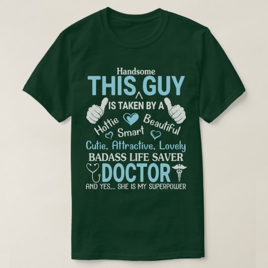 ハンサムこの男は悪い救世主に連れて行かれる Tシャツ (デザイン正面)