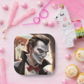 ハンサムだが血に飢えたドラキュラ ペーパープレート (パーティー)