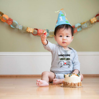 ハンサムちょうどパパのようにベビーボディスーツ ベビーボディスーツ