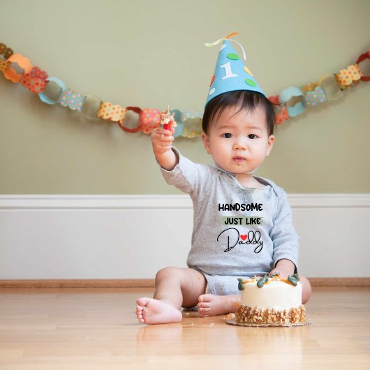 ハンサムちょうどパパのようにベビーボディスーツ ベビーボディスーツ