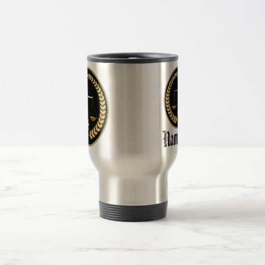 ハンサムでパーソナライズな弁護士のギフトのアイディアのマグ トラベルマグ (中央)