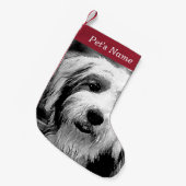 ハンサムで古い英国の牧羊犬 スモールクリスマスストッキング (正面 (吊り時))