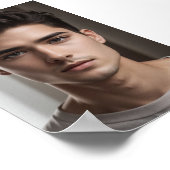 ハンサムで真面目そうなアジア人の男。 ポスター (角)