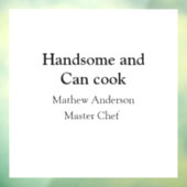 ハンサムで缶調理師名主シェフ日付を追加 ウィンドウサイン (シート3)